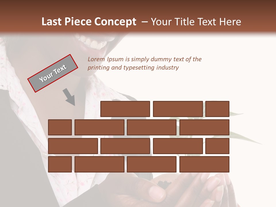 A Pretty Business Woman Holding A Growing Plant PowerPoint Template