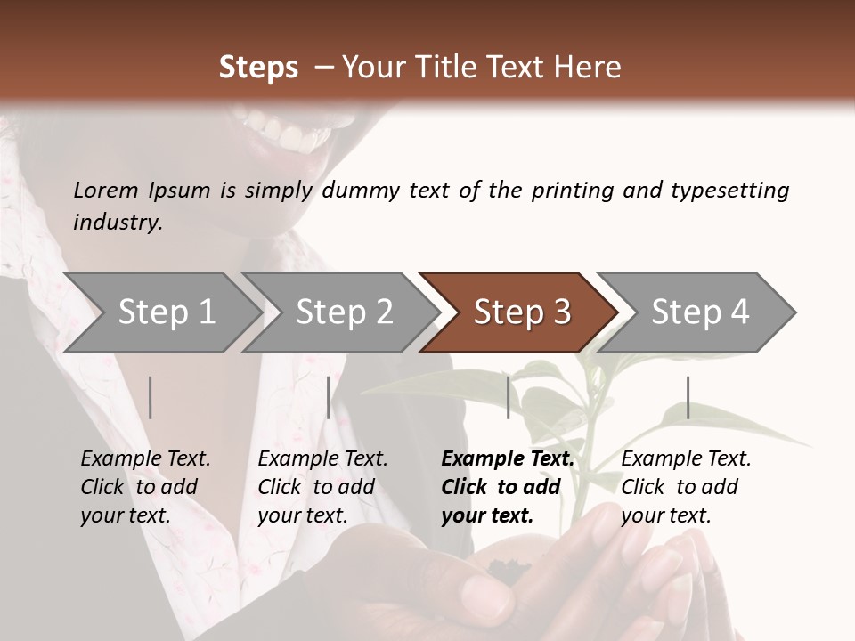 A Pretty Business Woman Holding A Growing Plant PowerPoint Template