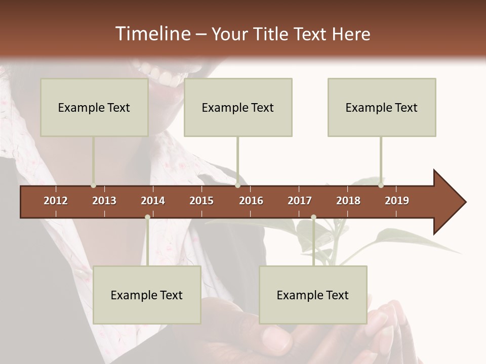A Pretty Business Woman Holding A Growing Plant PowerPoint Template