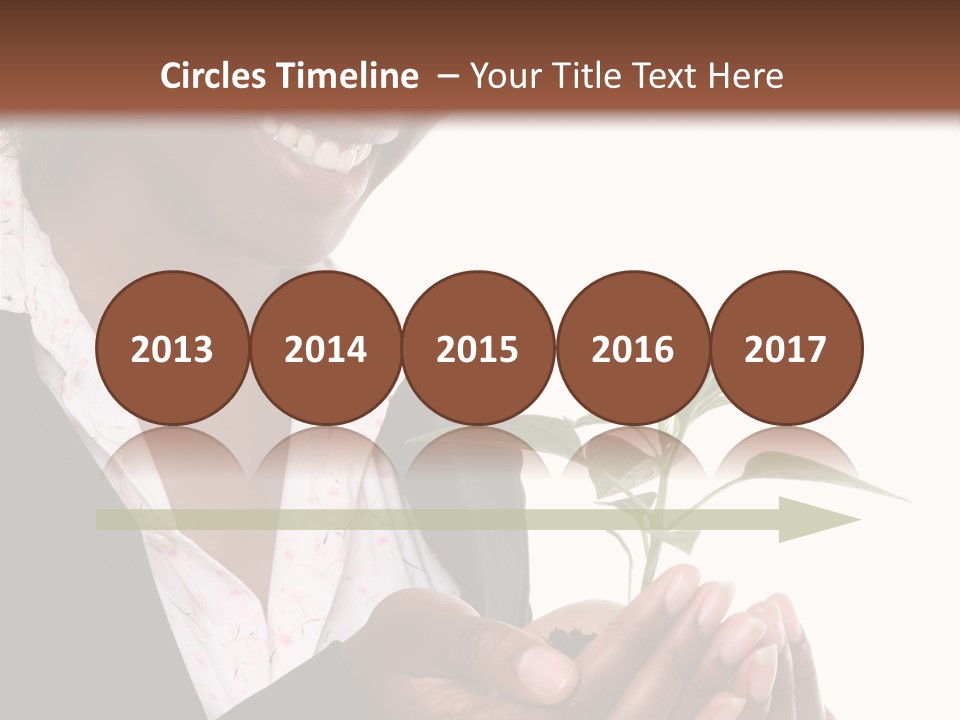 A Pretty Business Woman Holding A Growing Plant PowerPoint Template