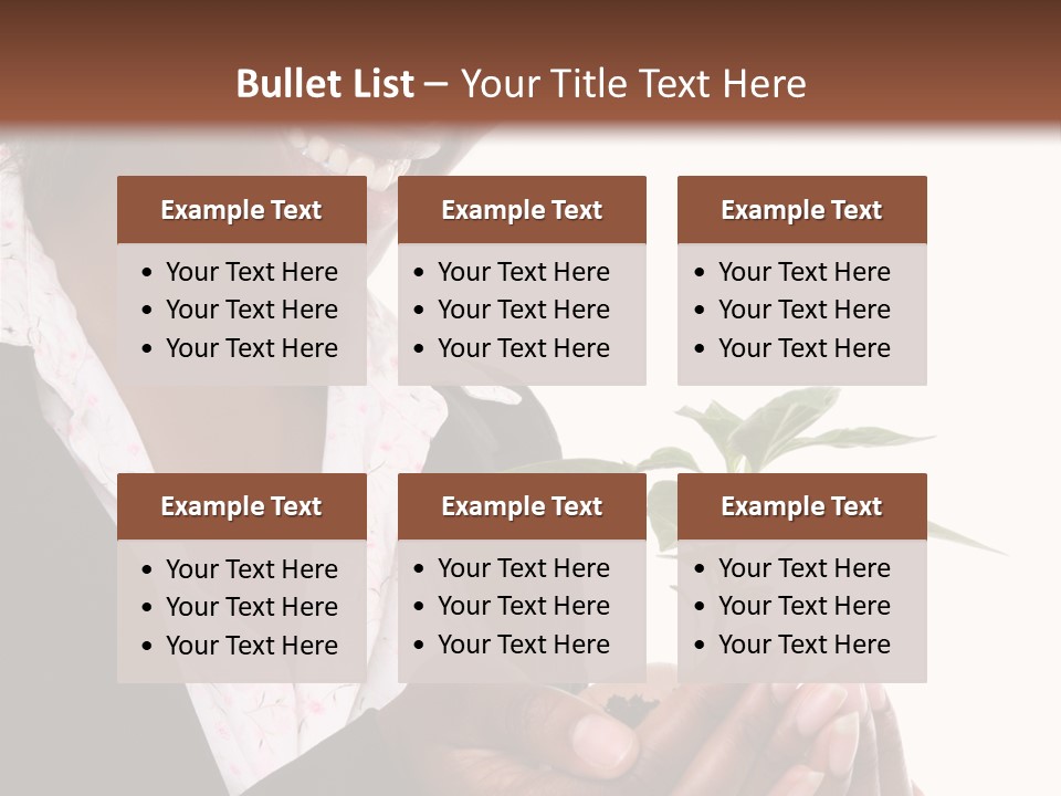 A Pretty Business Woman Holding A Growing Plant PowerPoint Template