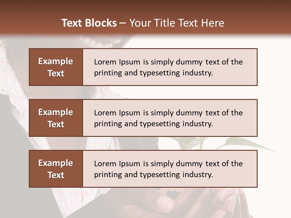 A Pretty Business Woman Holding A Growing Plant PowerPoint Template