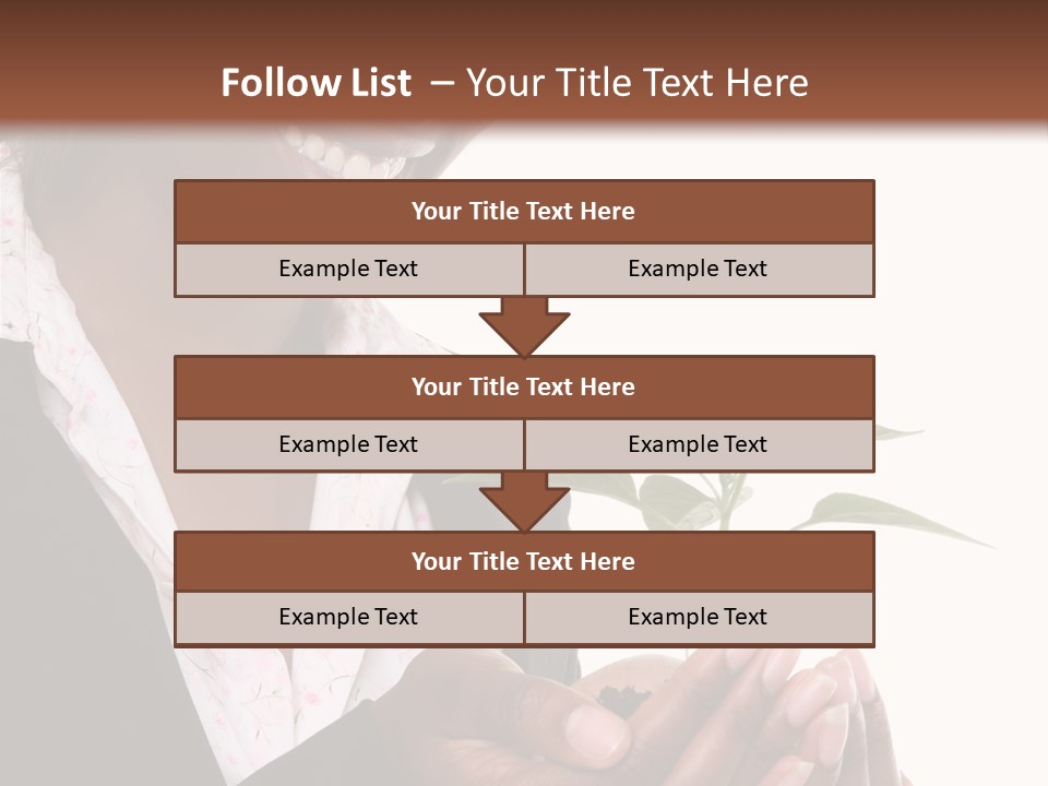 A Pretty Business Woman Holding A Growing Plant PowerPoint Template