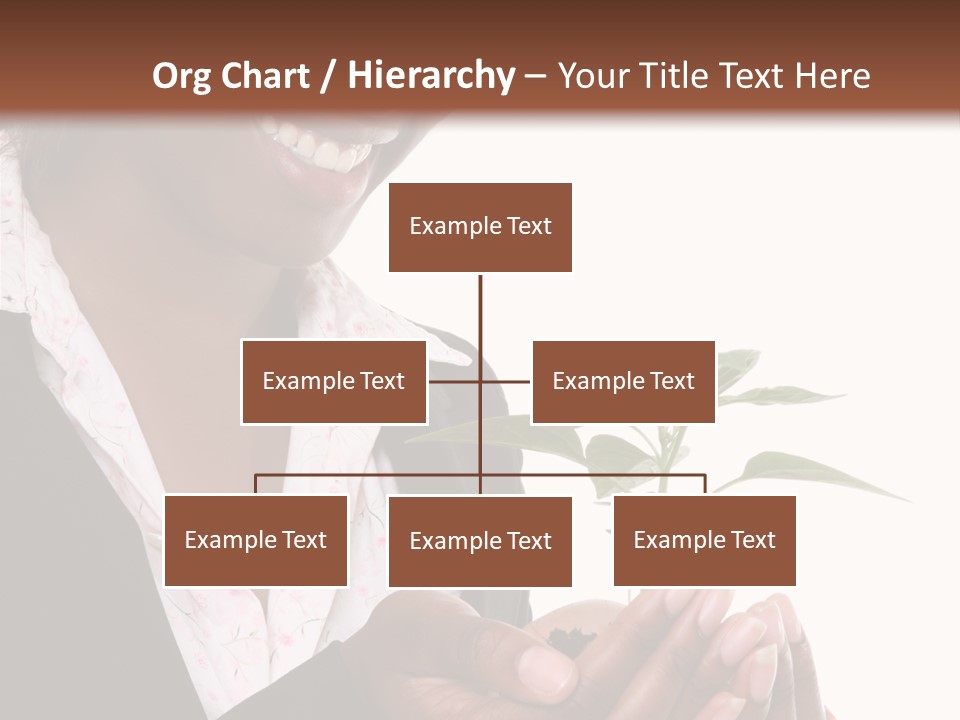A Pretty Business Woman Holding A Growing Plant PowerPoint Template