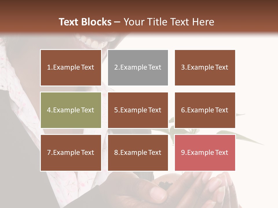 A Pretty Business Woman Holding A Growing Plant PowerPoint Template