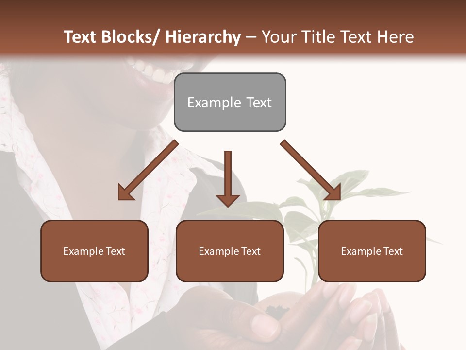 A Pretty Business Woman Holding A Growing Plant PowerPoint Template
