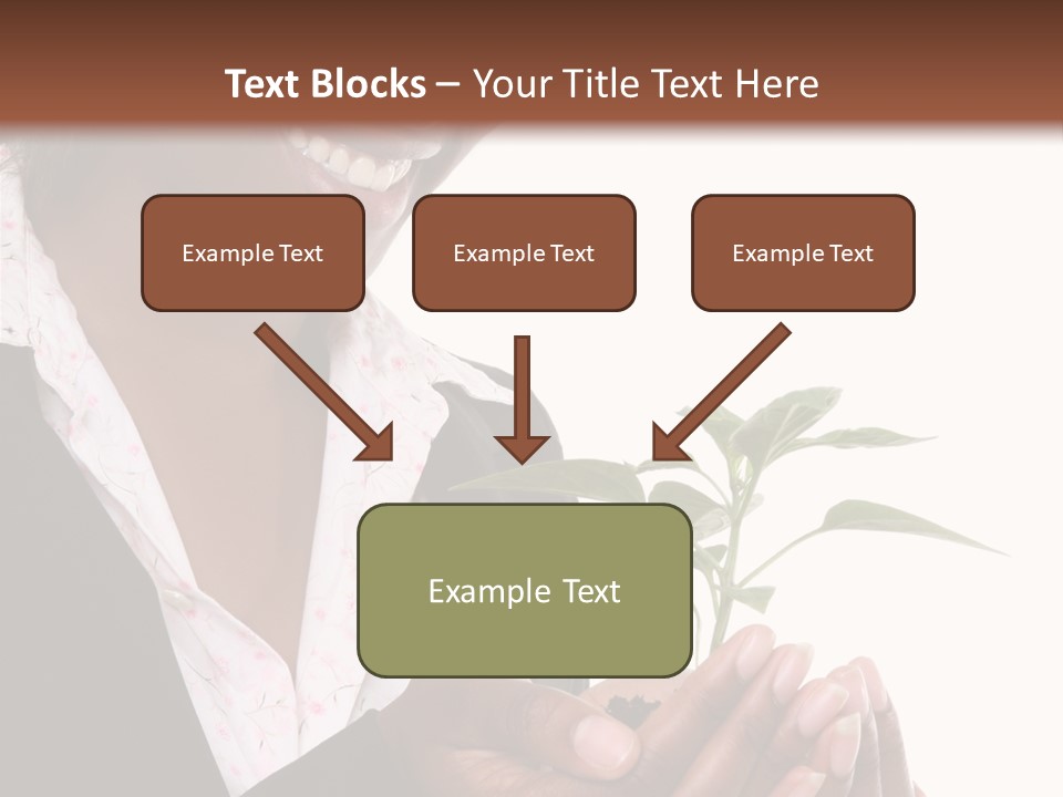 A Pretty Business Woman Holding A Growing Plant PowerPoint Template