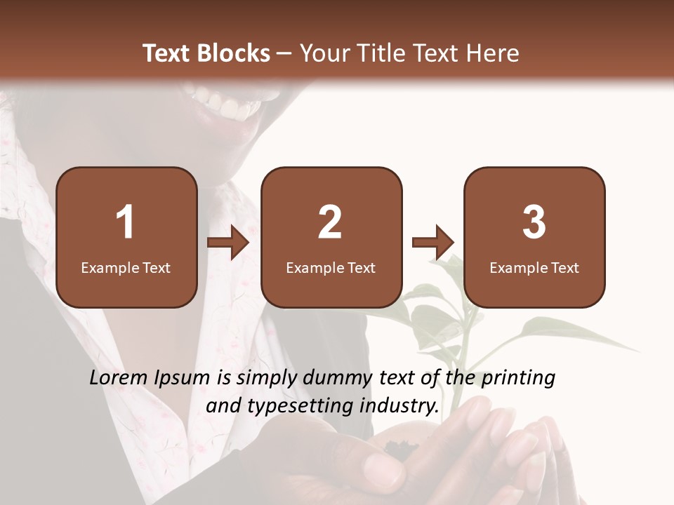 A Pretty Business Woman Holding A Growing Plant PowerPoint Template