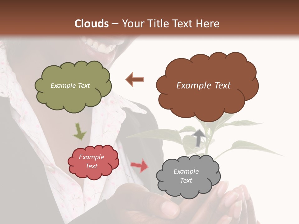 A Pretty Business Woman Holding A Growing Plant PowerPoint Template