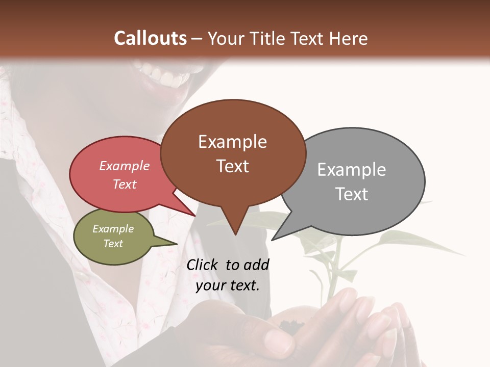 A Pretty Business Woman Holding A Growing Plant PowerPoint Template