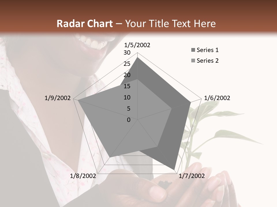 A Pretty Business Woman Holding A Growing Plant PowerPoint Template
