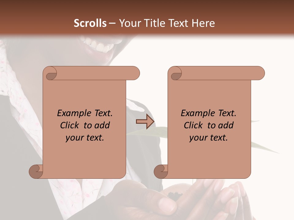 A Pretty Business Woman Holding A Growing Plant PowerPoint Template