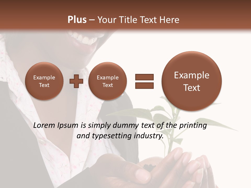 A Pretty Business Woman Holding A Growing Plant PowerPoint Template