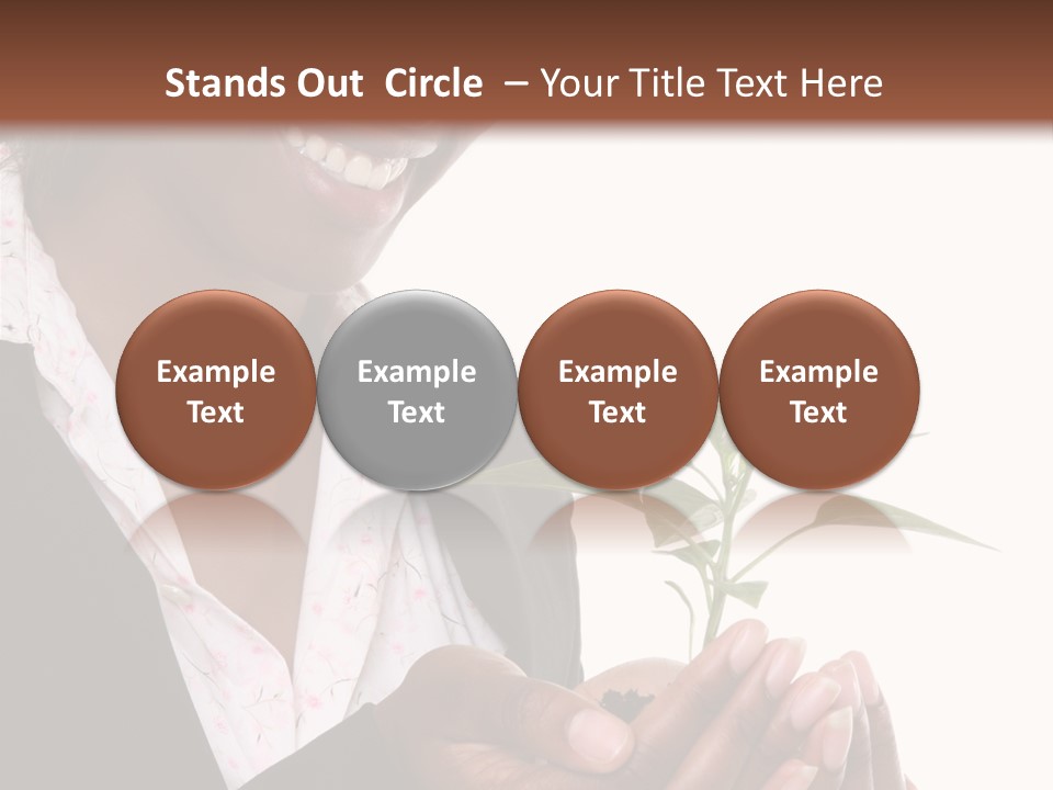 A Pretty Business Woman Holding A Growing Plant PowerPoint Template