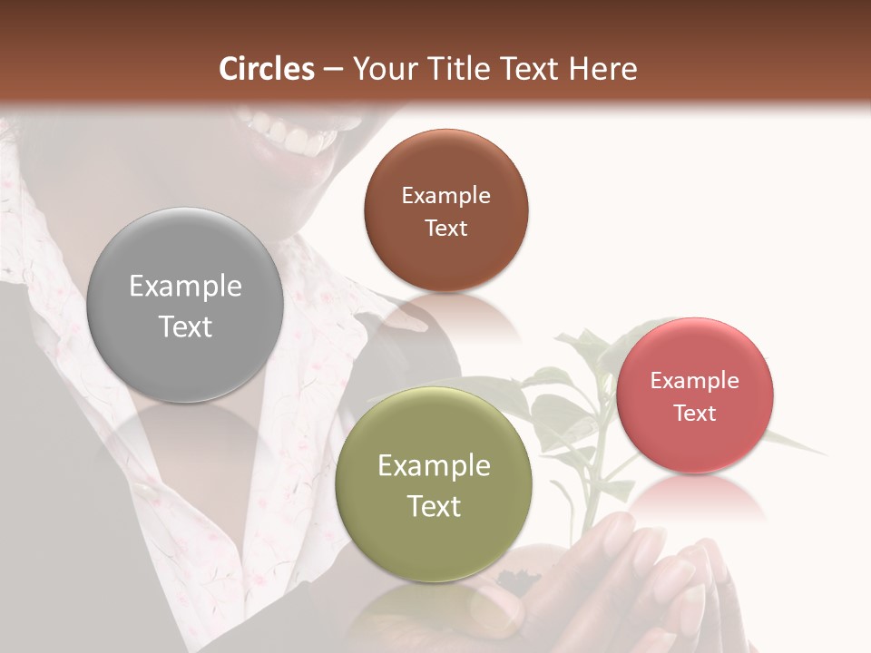 A Pretty Business Woman Holding A Growing Plant PowerPoint Template