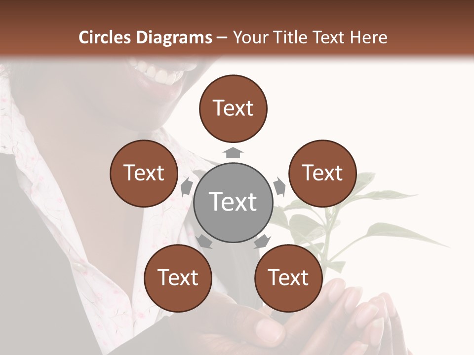 A Pretty Business Woman Holding A Growing Plant PowerPoint Template