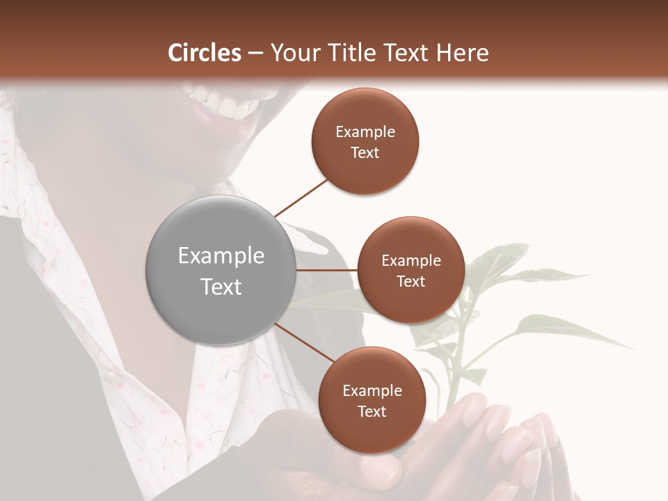 A Pretty Business Woman Holding A Growing Plant PowerPoint Template