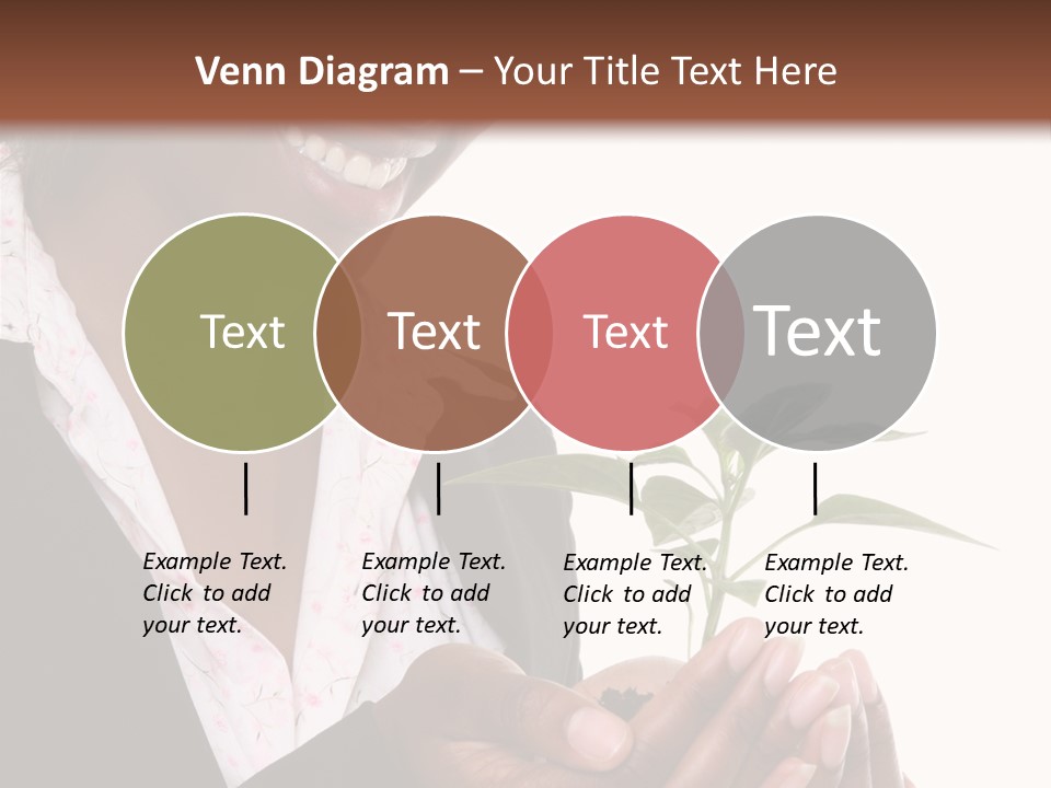 A Pretty Business Woman Holding A Growing Plant PowerPoint Template