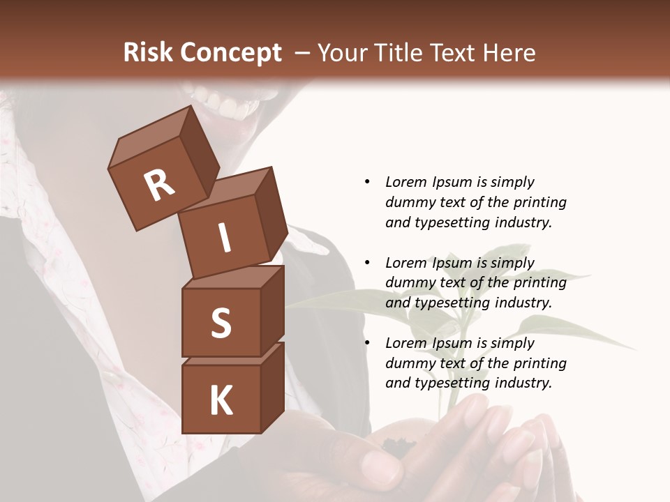 A Pretty Business Woman Holding A Growing Plant PowerPoint Template