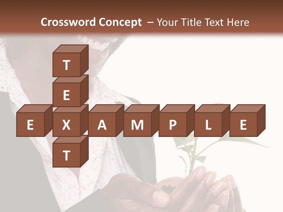 A Pretty Business Woman Holding A Growing Plant PowerPoint Template