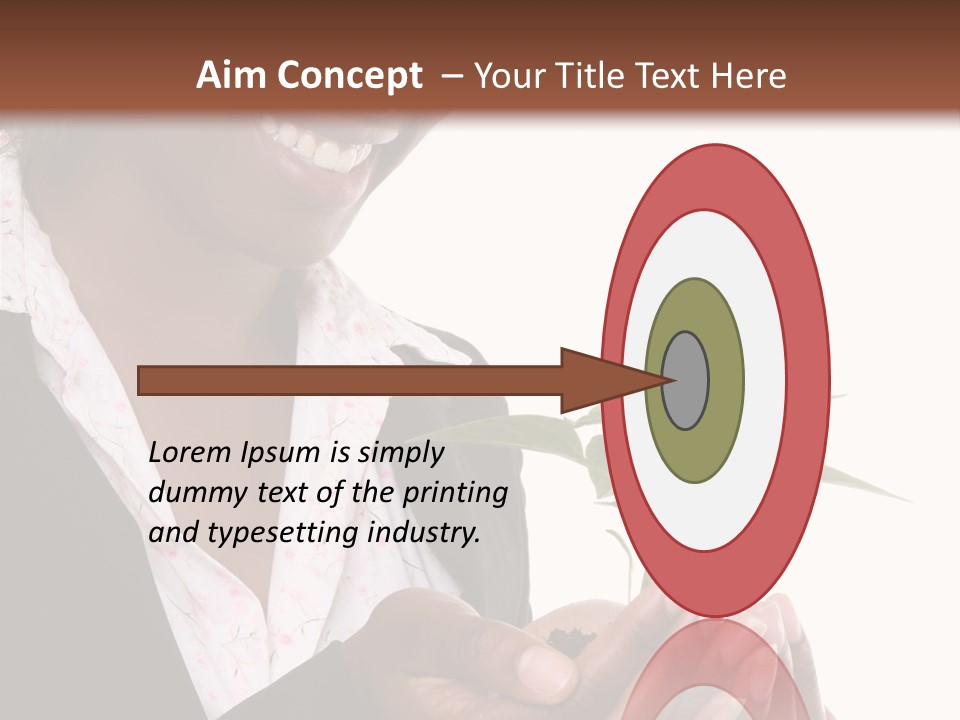 A Pretty Business Woman Holding A Growing Plant PowerPoint Template