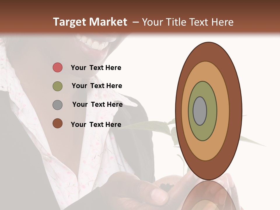 A Pretty Business Woman Holding A Growing Plant PowerPoint Template