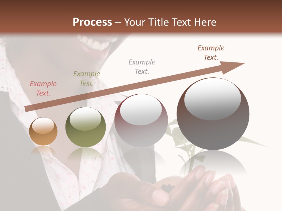 A Pretty Business Woman Holding A Growing Plant PowerPoint Template