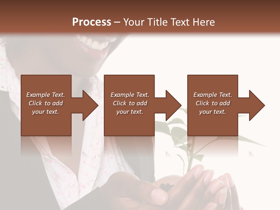 A Pretty Business Woman Holding A Growing Plant PowerPoint Template