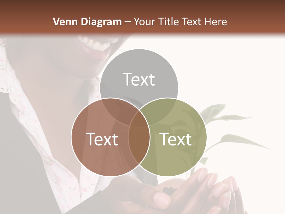 A Pretty Business Woman Holding A Growing Plant PowerPoint Template