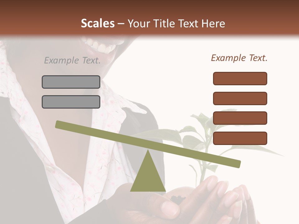 A Pretty Business Woman Holding A Growing Plant PowerPoint Template