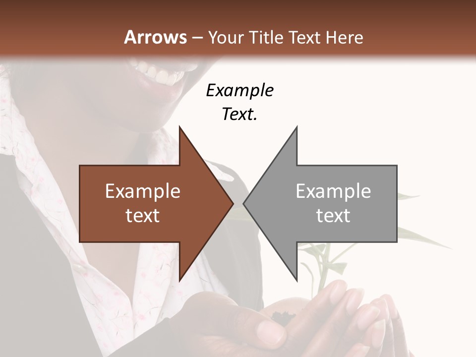 A Pretty Business Woman Holding A Growing Plant PowerPoint Template