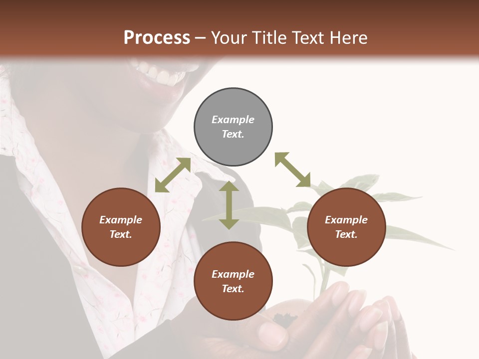 A Pretty Business Woman Holding A Growing Plant PowerPoint Template