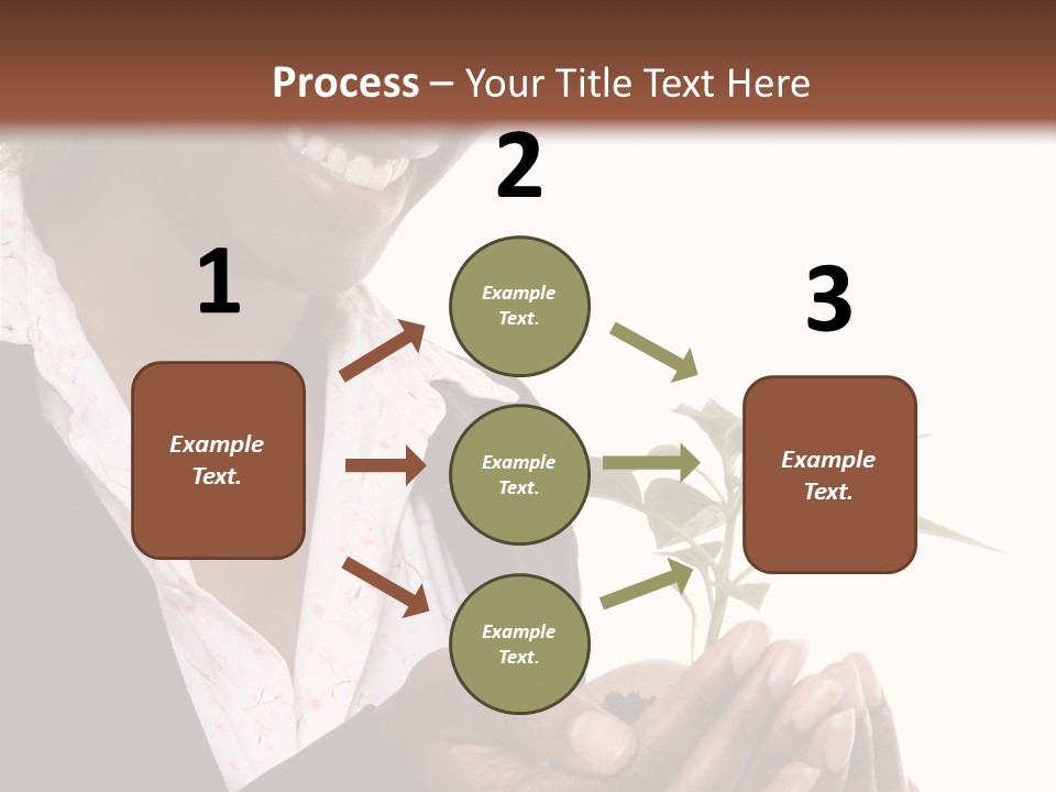 A Pretty Business Woman Holding A Growing Plant PowerPoint Template