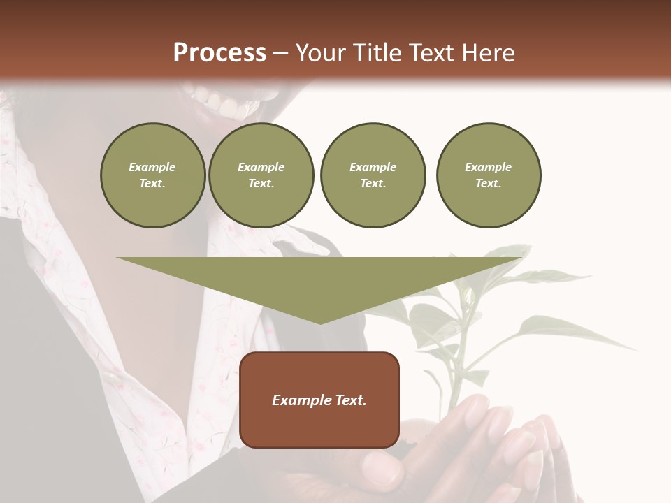 A Pretty Business Woman Holding A Growing Plant PowerPoint Template