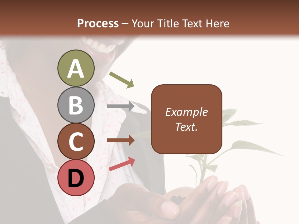 A Pretty Business Woman Holding A Growing Plant PowerPoint Template