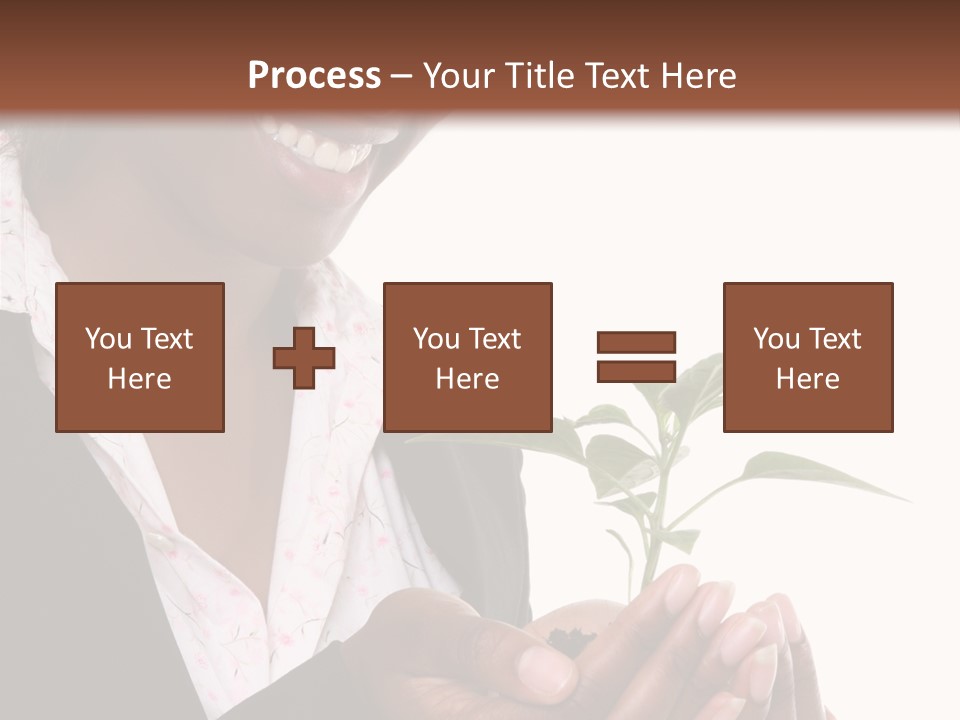 A Pretty Business Woman Holding A Growing Plant PowerPoint Template