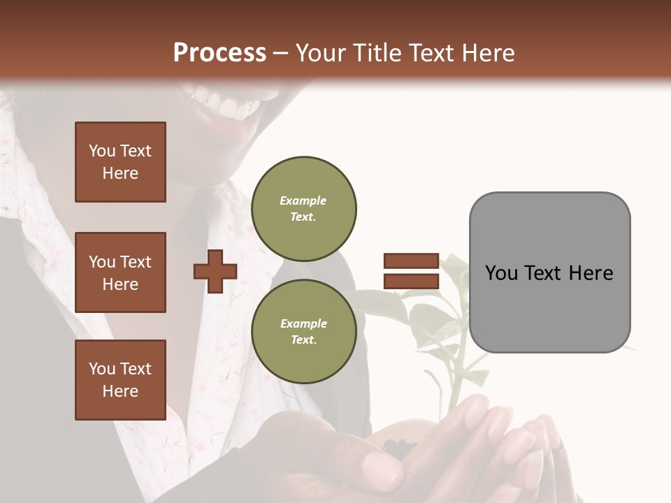 A Pretty Business Woman Holding A Growing Plant PowerPoint Template