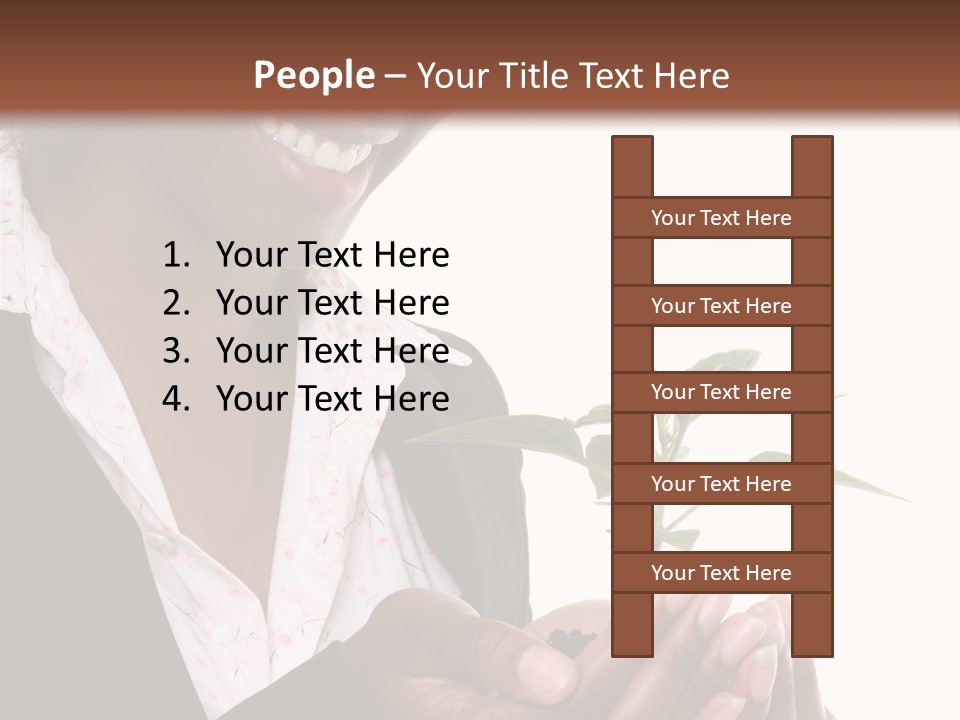 A Pretty Business Woman Holding A Growing Plant PowerPoint Template