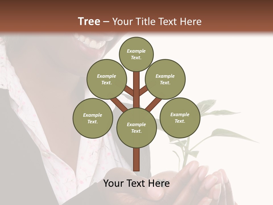 A Pretty Business Woman Holding A Growing Plant PowerPoint Template