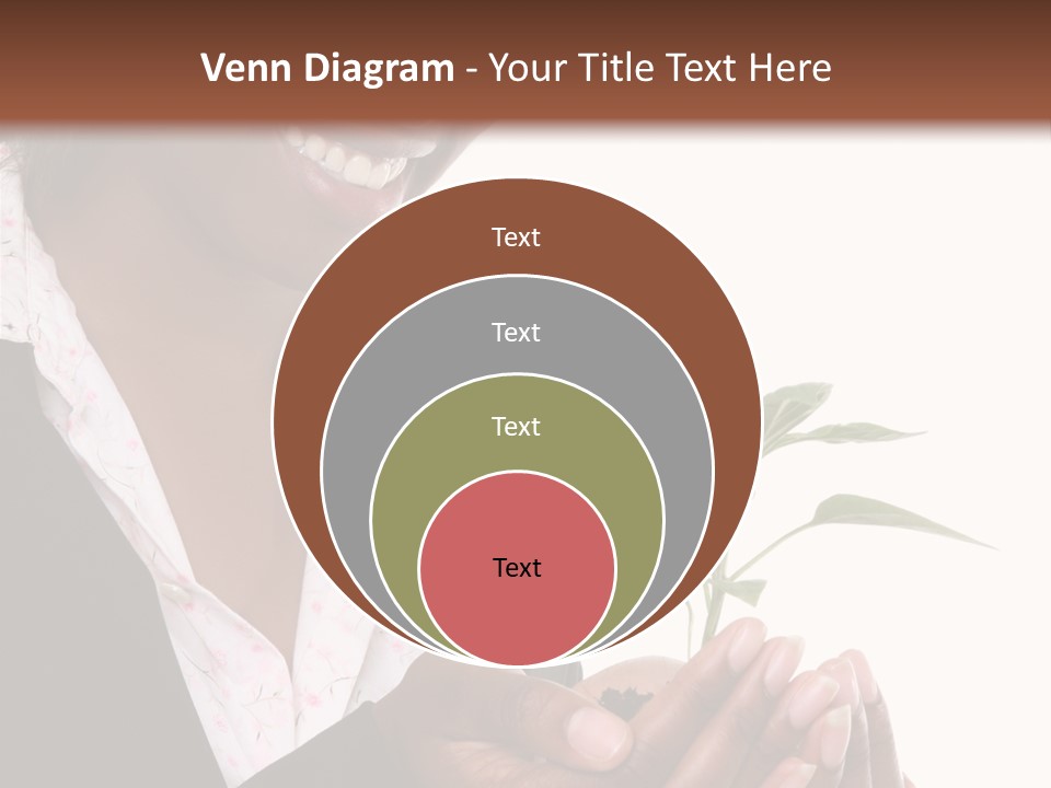 A Pretty Business Woman Holding A Growing Plant PowerPoint Template