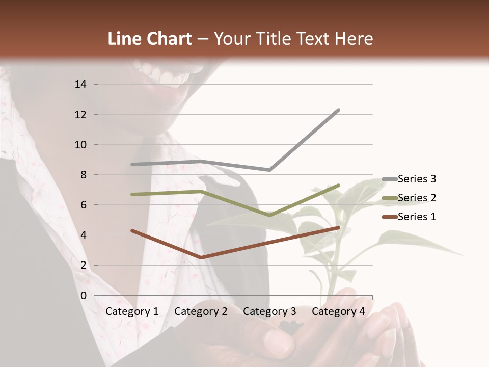 A Pretty Business Woman Holding A Growing Plant PowerPoint Template