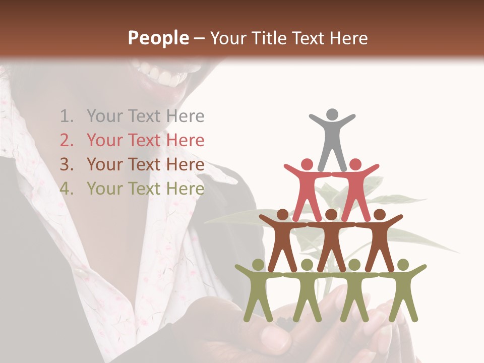 A Pretty Business Woman Holding A Growing Plant PowerPoint Template