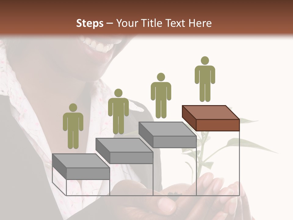 A Pretty Business Woman Holding A Growing Plant PowerPoint Template