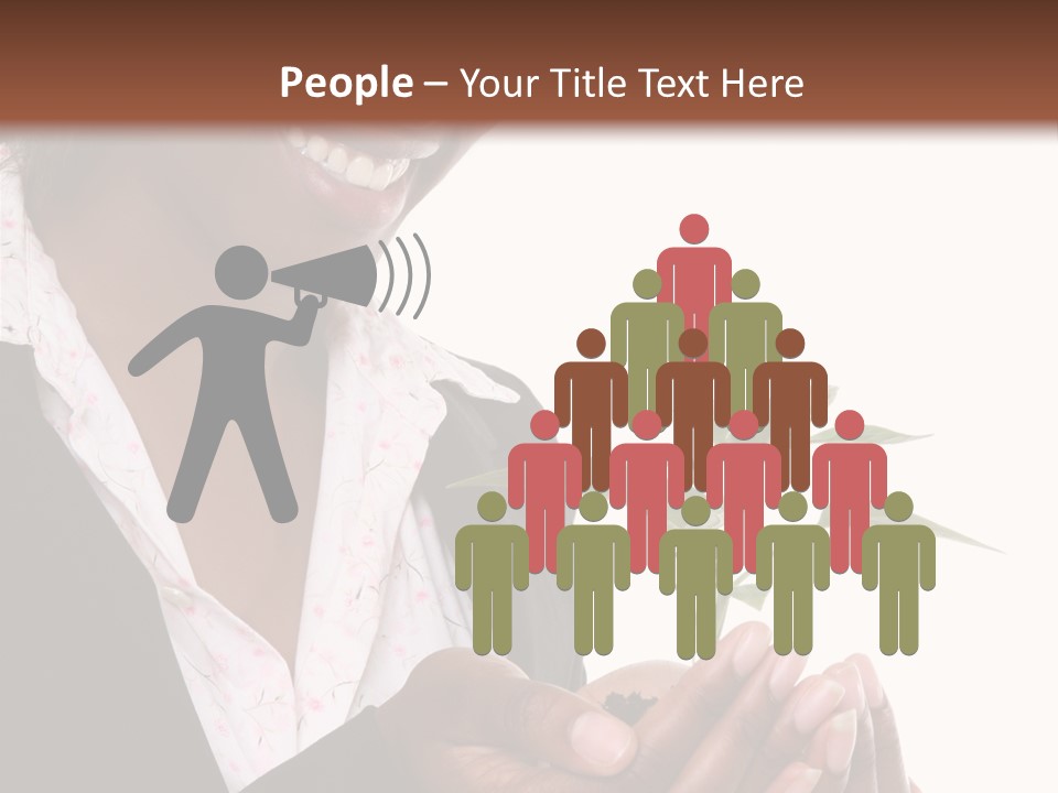 A Pretty Business Woman Holding A Growing Plant PowerPoint Template