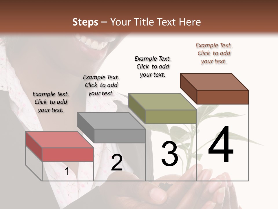 A Pretty Business Woman Holding A Growing Plant PowerPoint Template