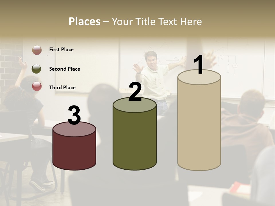 Adult Education Class Raising Hands To Ask Questions. PowerPoint Template