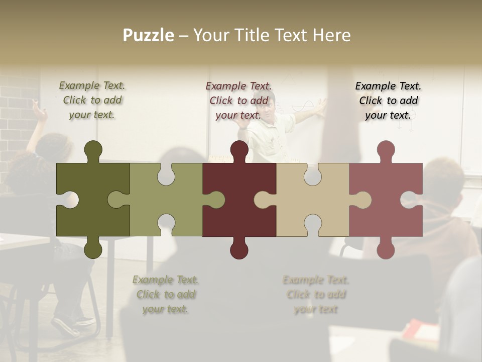 Adult Education Class Raising Hands To Ask Questions. PowerPoint Template