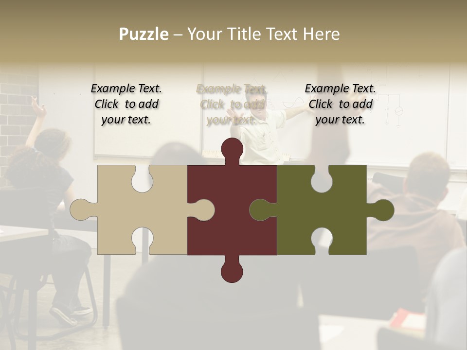 Adult Education Class Raising Hands To Ask Questions. PowerPoint Template