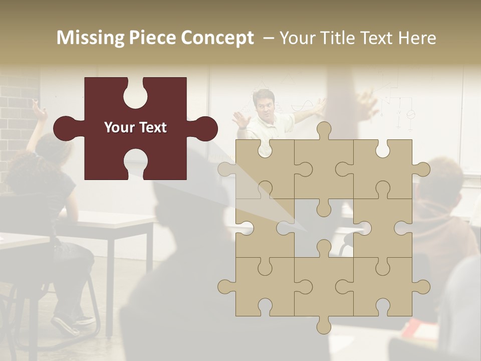 Adult Education Class Raising Hands To Ask Questions. PowerPoint Template