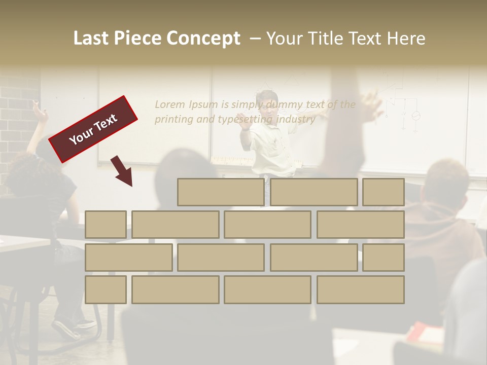 Adult Education Class Raising Hands To Ask Questions. PowerPoint Template
